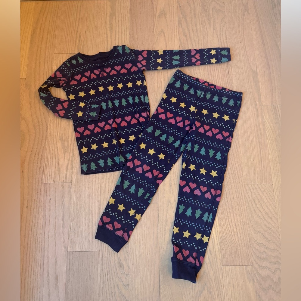 Primary 2 piece organic pajamas size 4-5 in navy fair isle